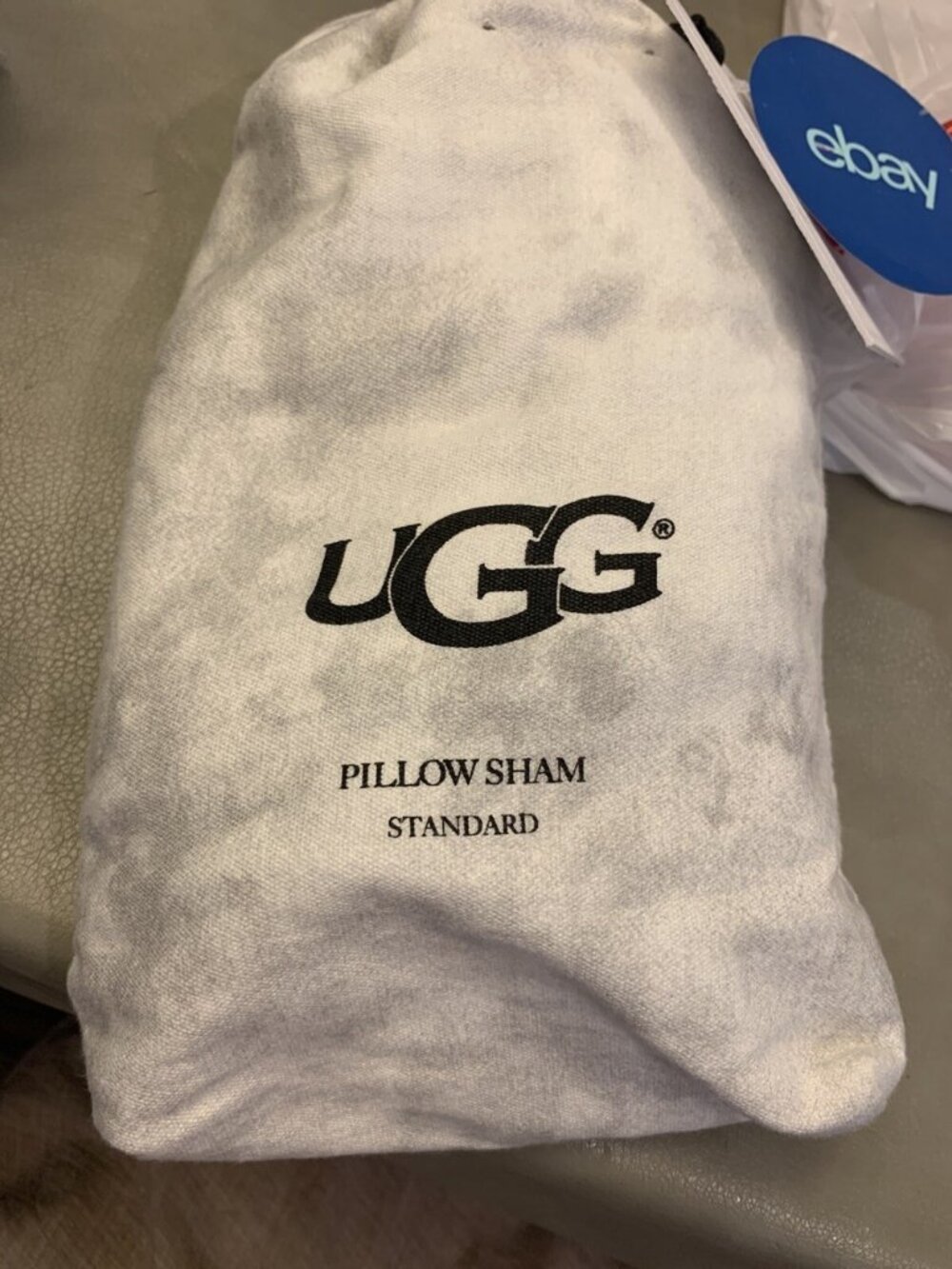 Ugg Pillow Standard Sham Snow Palisades Cotton Brand New Gray White